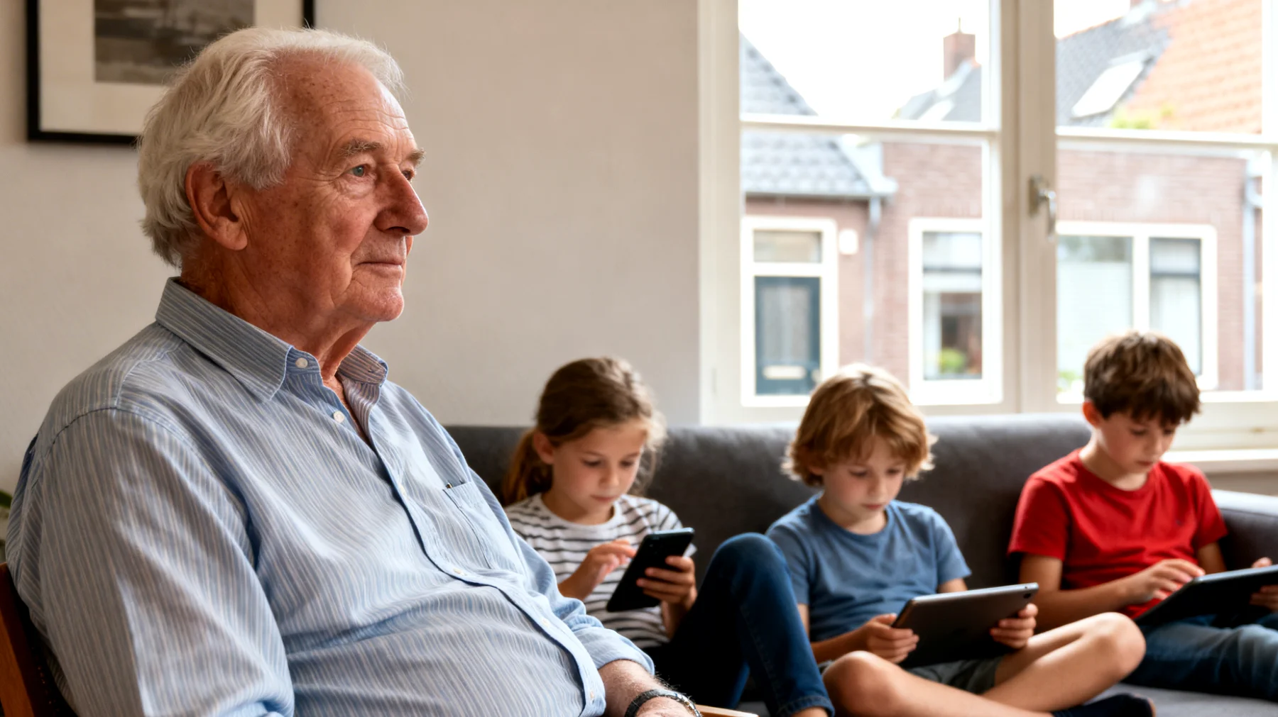 Opa heeft moeite om quality time door te brengen met zijn kleinkinderen door gebrek aan gedeelde interesses en activiteiten die beide generaties aanspreken"
